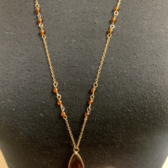 Necklace, Golden brown beads with gold - Picture 4 of 7